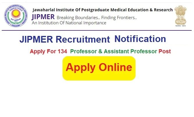 JIPMER Recruitment 2024 Apply Online