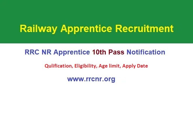 Railway RRC NR Delhi Apprentice Recruitment 2024 Notification Out